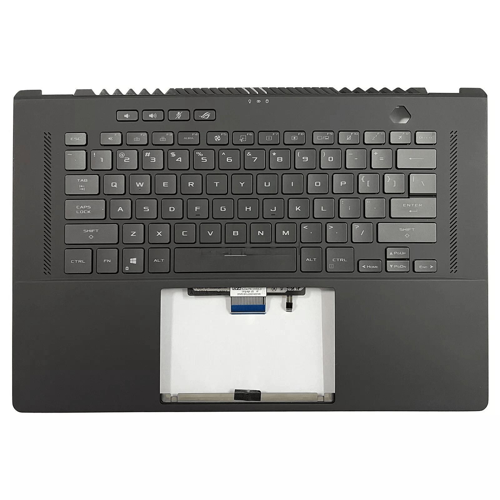 FOR ASUS ROG Zephyrus GA503Q GU603 Palmrest Colorful Backlit Keyboard Cover Grey