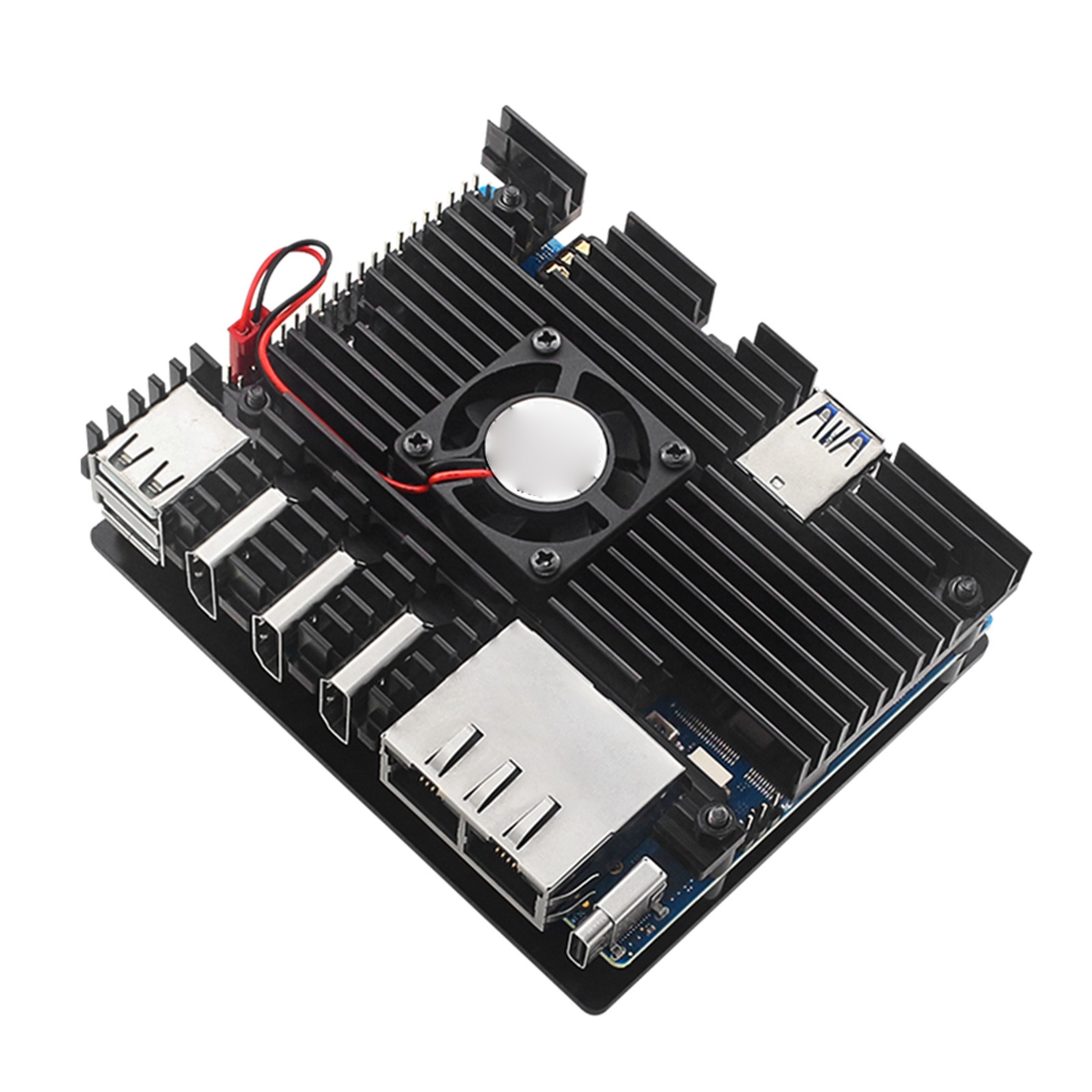 Aluminum Alloy Case With Cooling Fan For Orange Pi 5 Plus Alloy Fan Housing Case