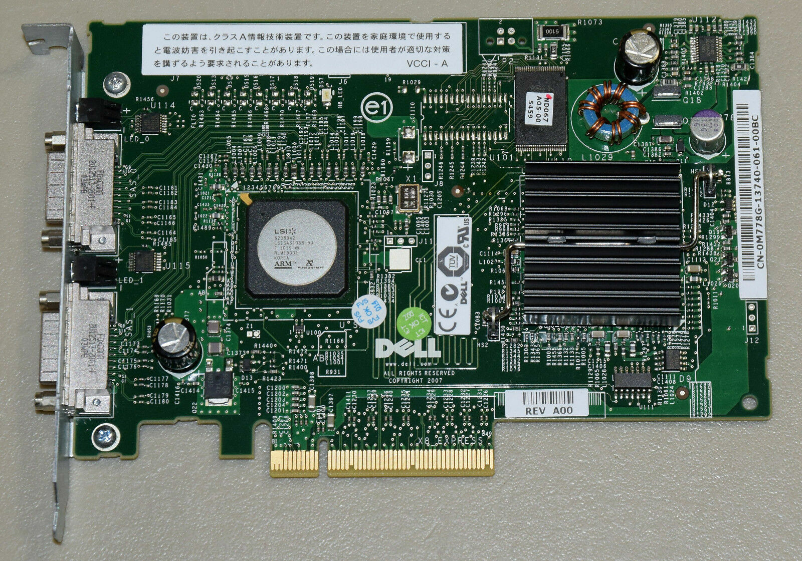 Dell LSI M778G PCI Express x8 Dual External Port Perc 5/E SAS Raid Controller
