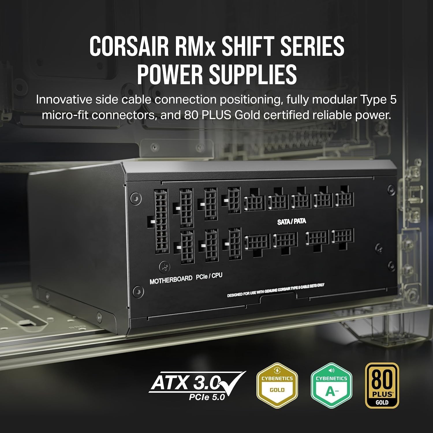 Corsair RM1200x Shift Fully Modular ATX Power Supply Cable Included