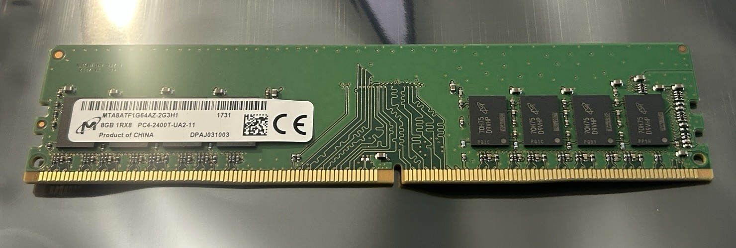 Micron 8GB DDR4-2400 PC4-19200 Desktop Memory RAM UDIMM (MTA8ATF1G64AZ-2G3H1)