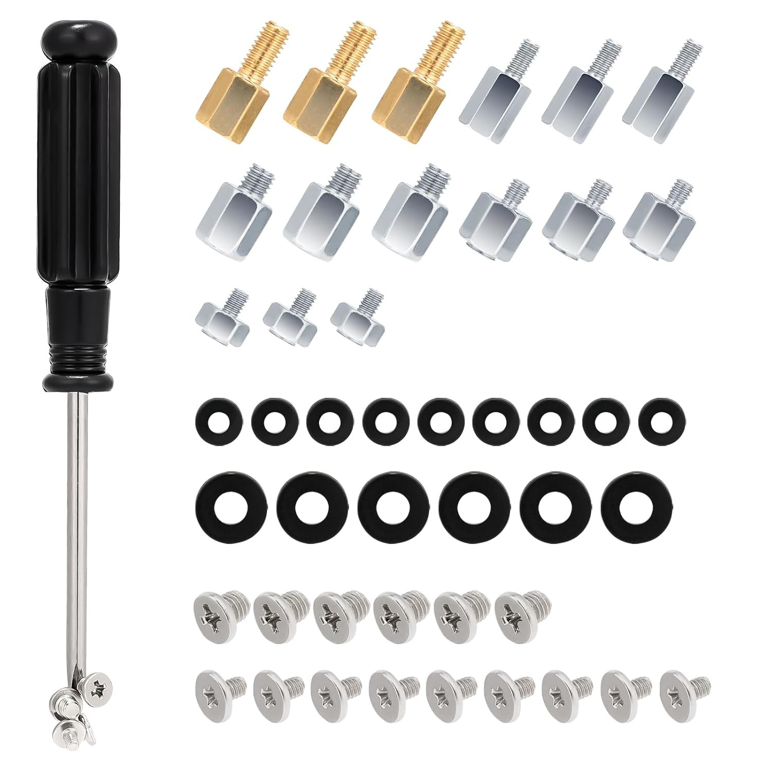 46PCS NVME M.2 SSD Mounting Screws M.2 SSD Screw Kit for Asus Gigabyte Asrock Ms
