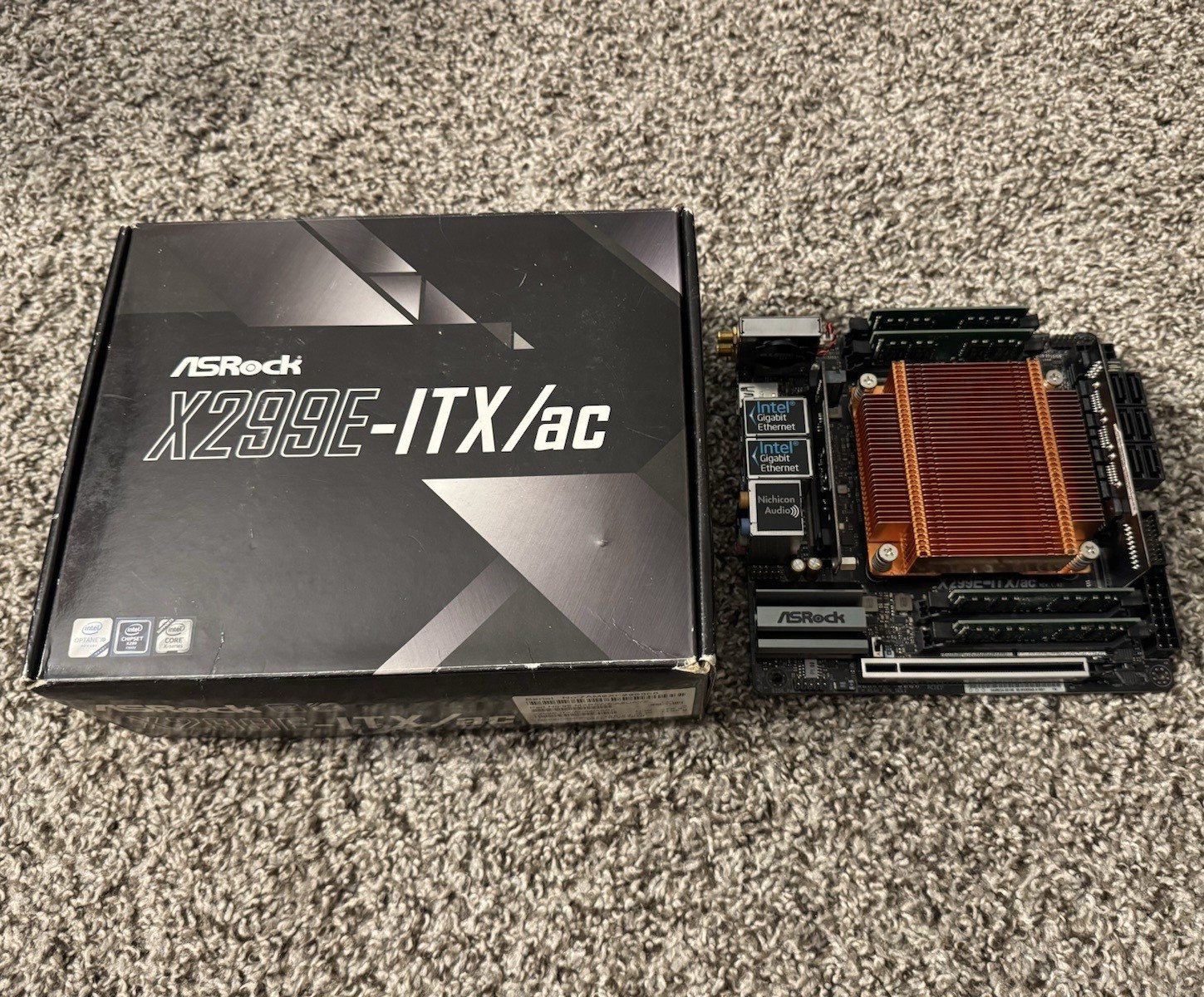 ASRock X299E-ITX/ac Mini-ITX w/ Intel Core i7 7820X, 64GB Crucial Memory, Cooler