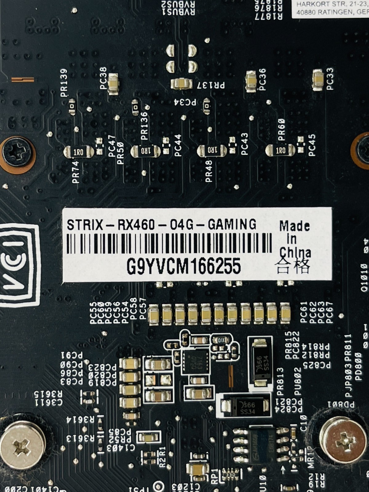 USED – ASUS (STRIX-RX460-O4G-GAMING) 4GB GDDR5 PCI Express 3.0 x16 Video Card