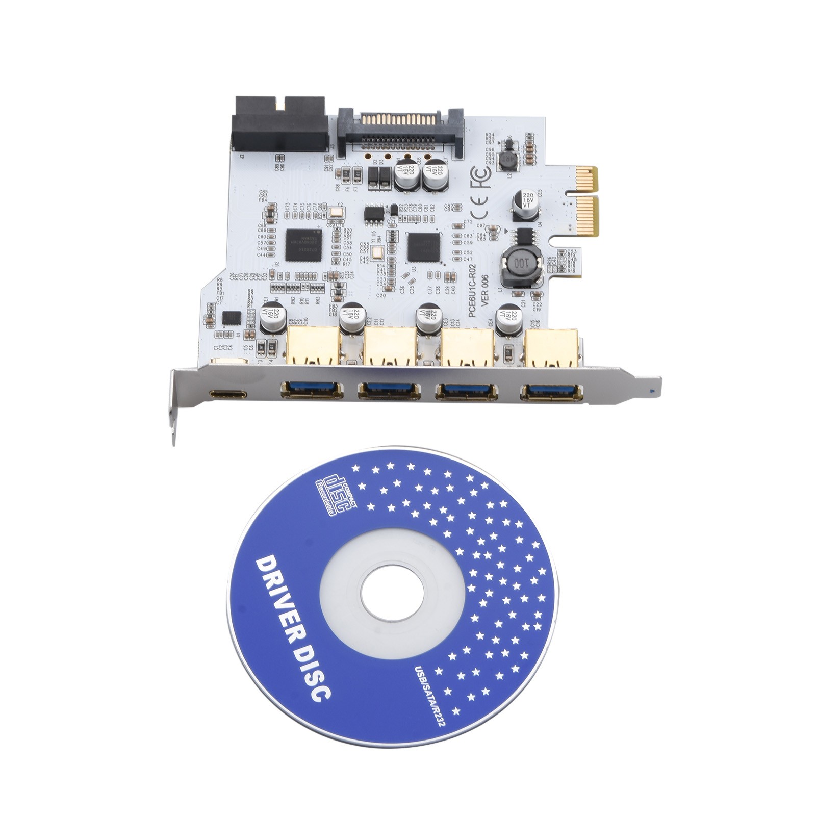 PCIe to USB 3.2 Expansion Card 5 Ports w/ 4 USB A & 1 Type C Ports Hub Converter
