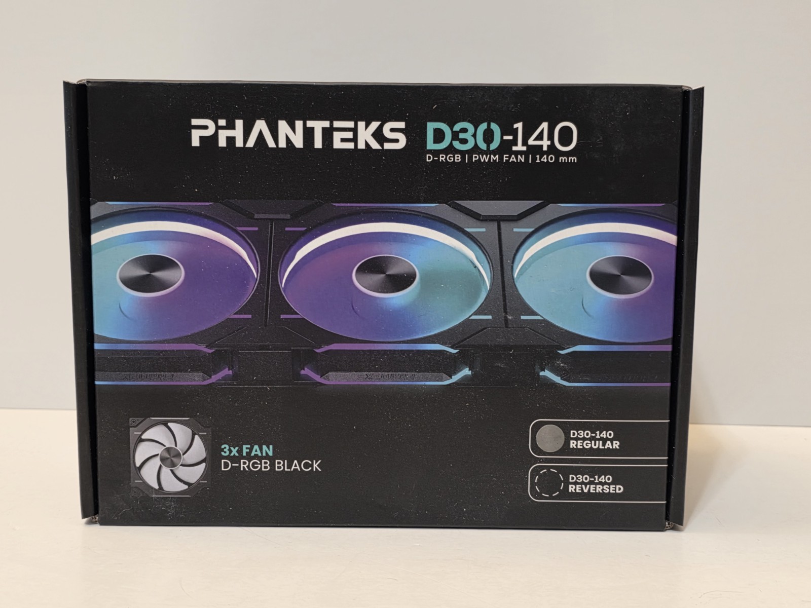 Phanteks D30-140 D-RGB PWM 140mm Fan – 3Pack – BLACK – New