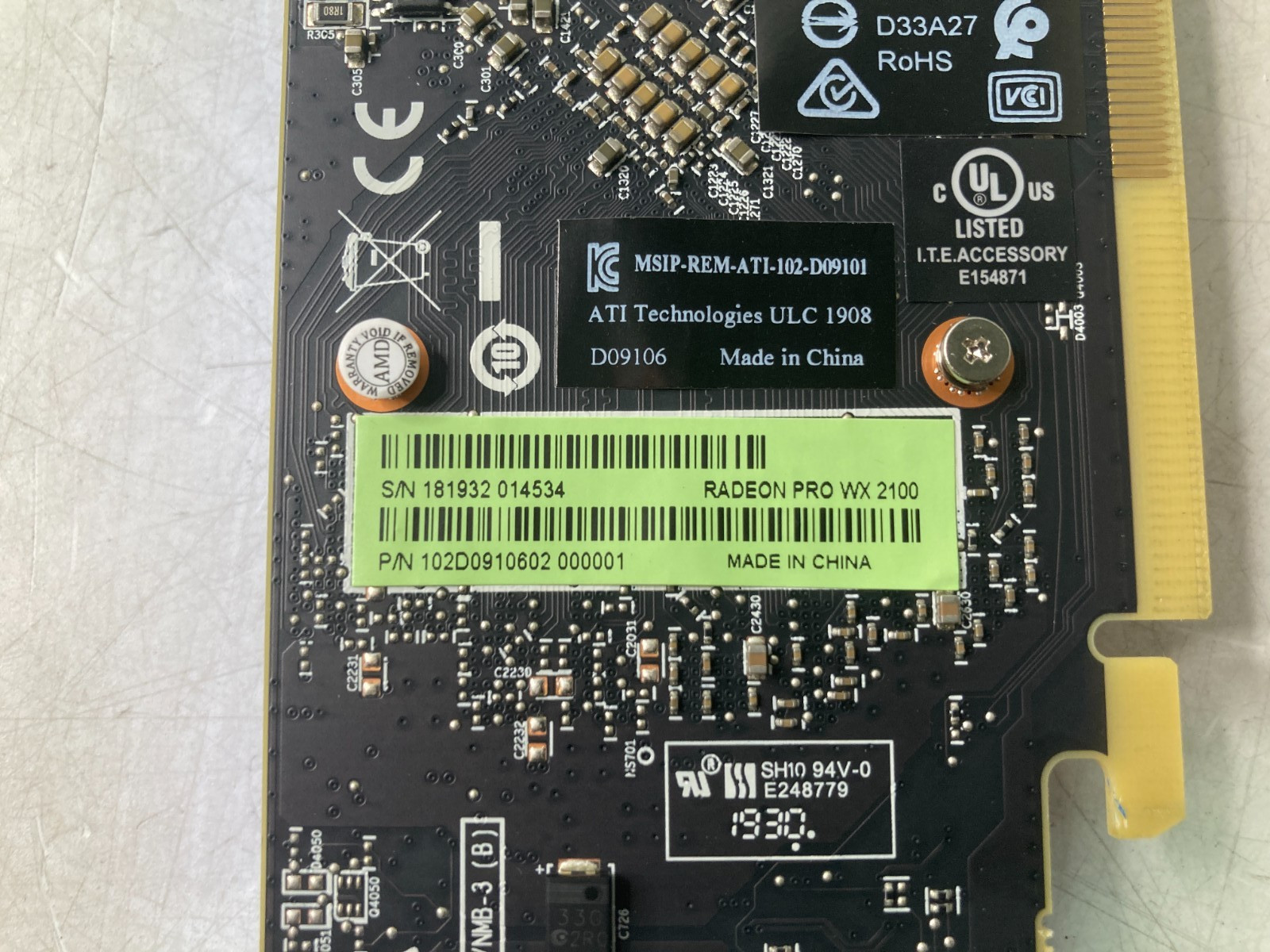 AMD Radeon Pro WX2100 2GB GDDR5 Low Profile PCI-E Workstation Graphics Card