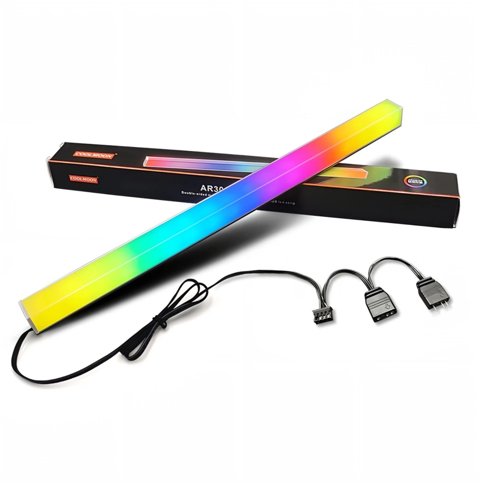 1/2/3/5pcs Coolmoon 5V/3Pin Small 4Pin AR30 RGB LED Strip Double-sided Magnetic