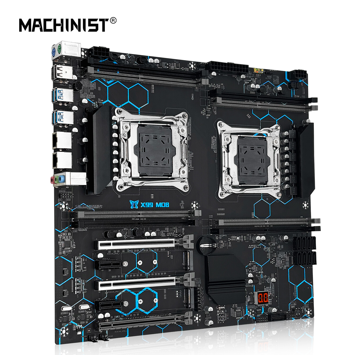 MACHINIST X99 Dual CPU Motherboard LGA 2011-3 Intel Xeon E5 V3 V4 DDR4 RAM SATA